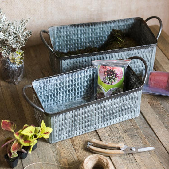 Rectangular Iron Planter with Handles