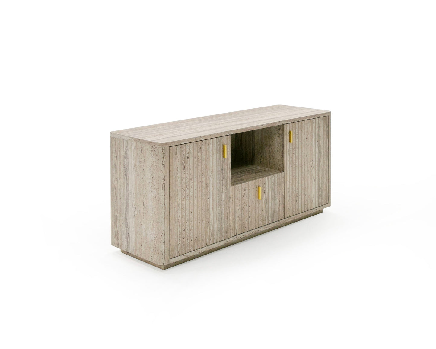 Nova Domus Roma - Modern Travertine + Gold File Cabinet