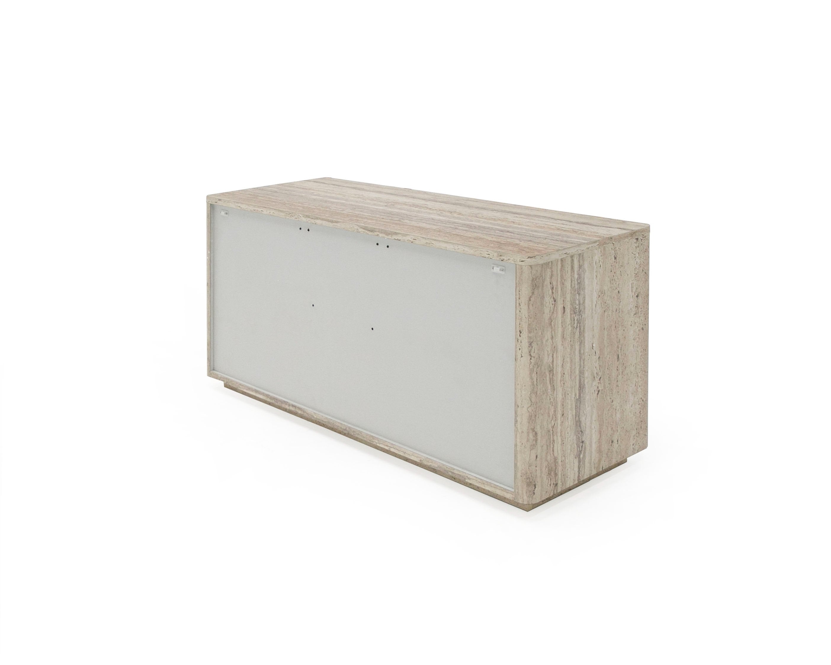 Nova Domus Roma - Modern Travertine + Gold File Cabinet