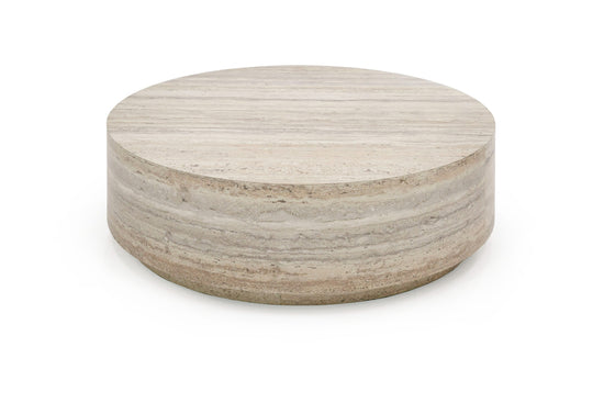 Nova Domus Roma - Modern Travertine Round Coffee Table