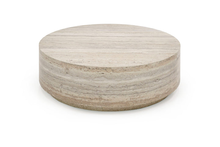 Nova Domus Roma - Modern Travertine Round Coffee Table