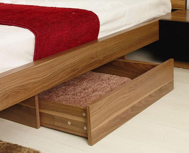 Queen Rondo Modern Platform Bed w/ Nightstands Storage And Lights