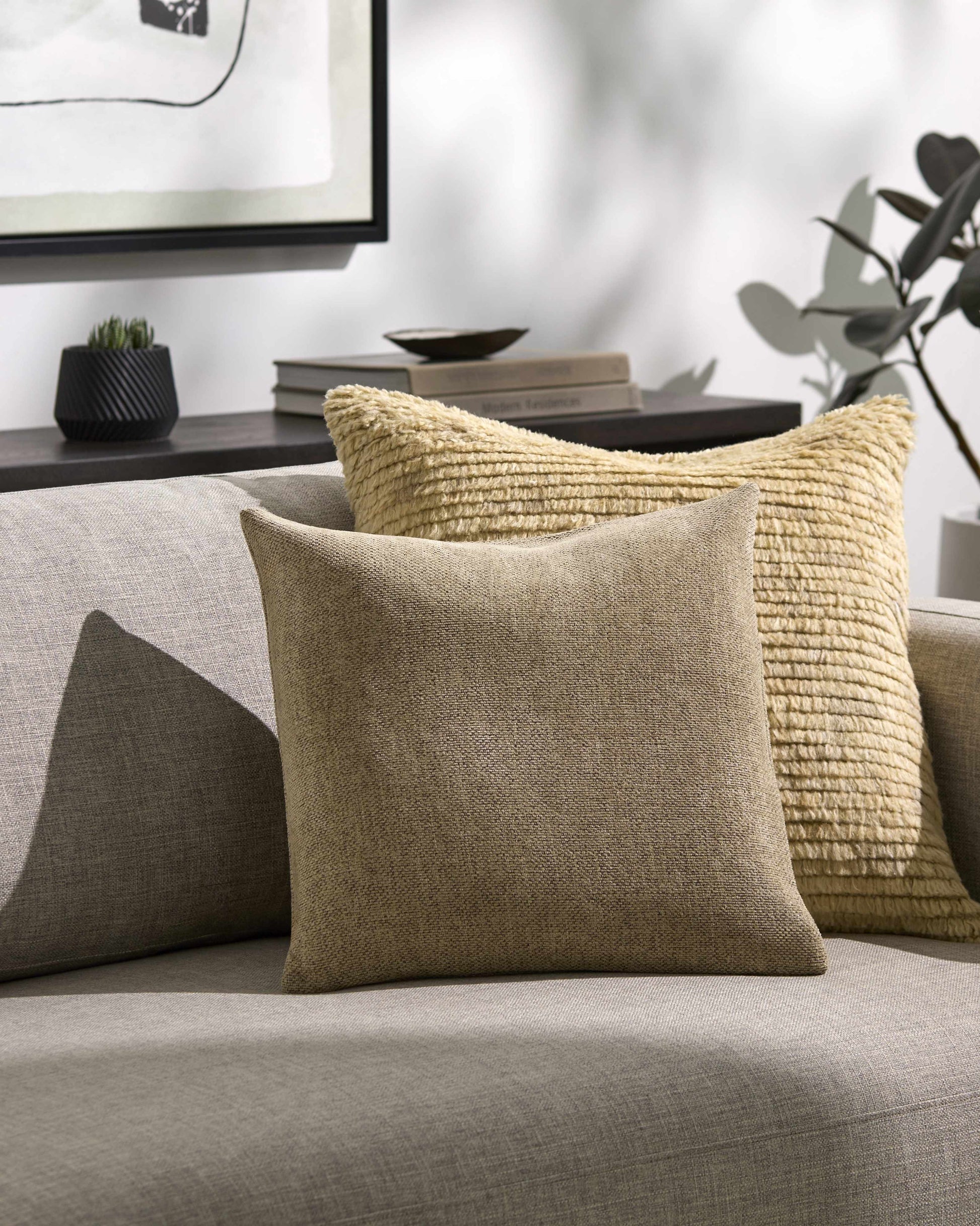 Reijo Linen Look Accent Pillow, Tan