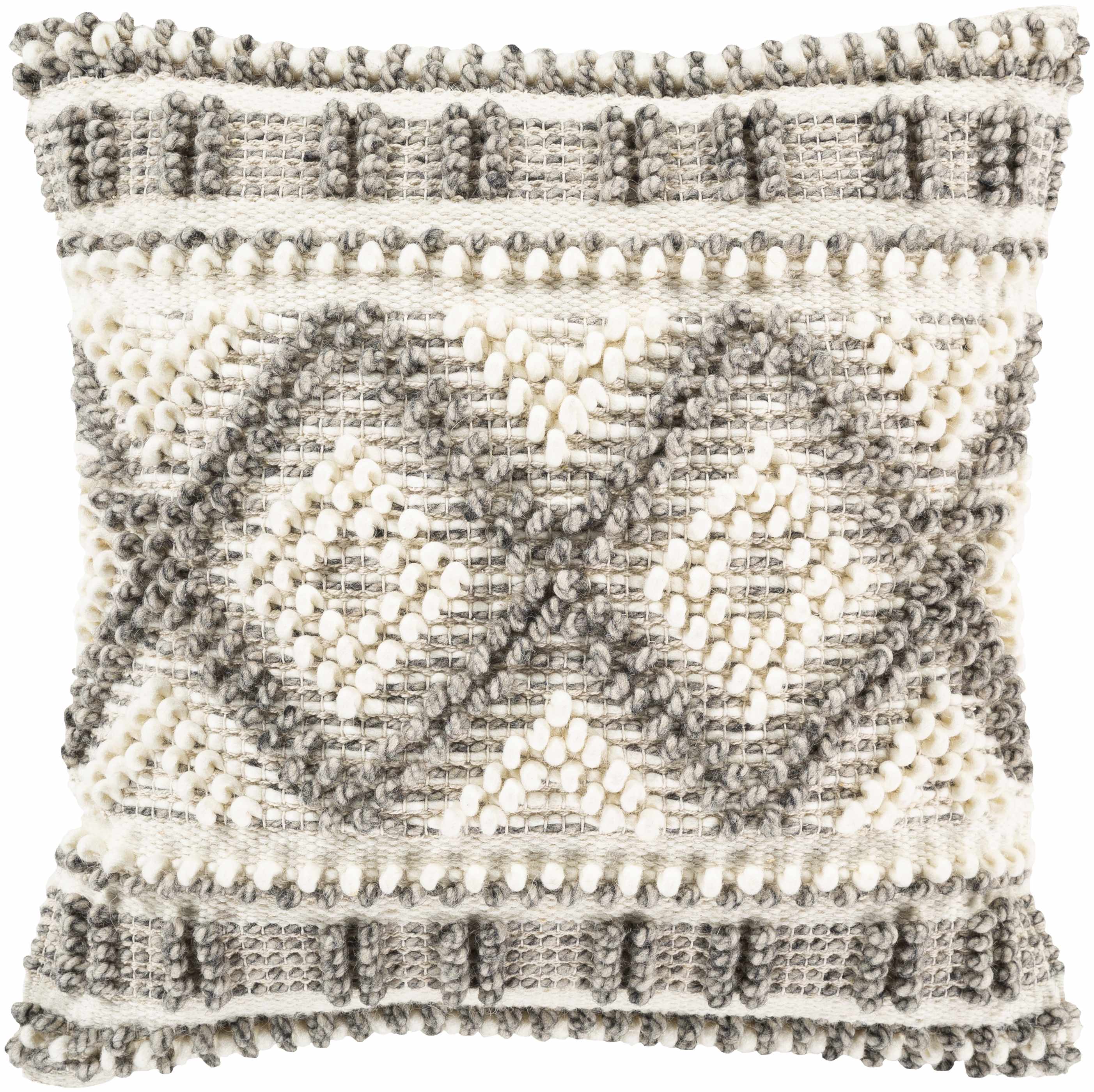 Sagamore Trellis Wool & Cotton Throw Pillow, Cream