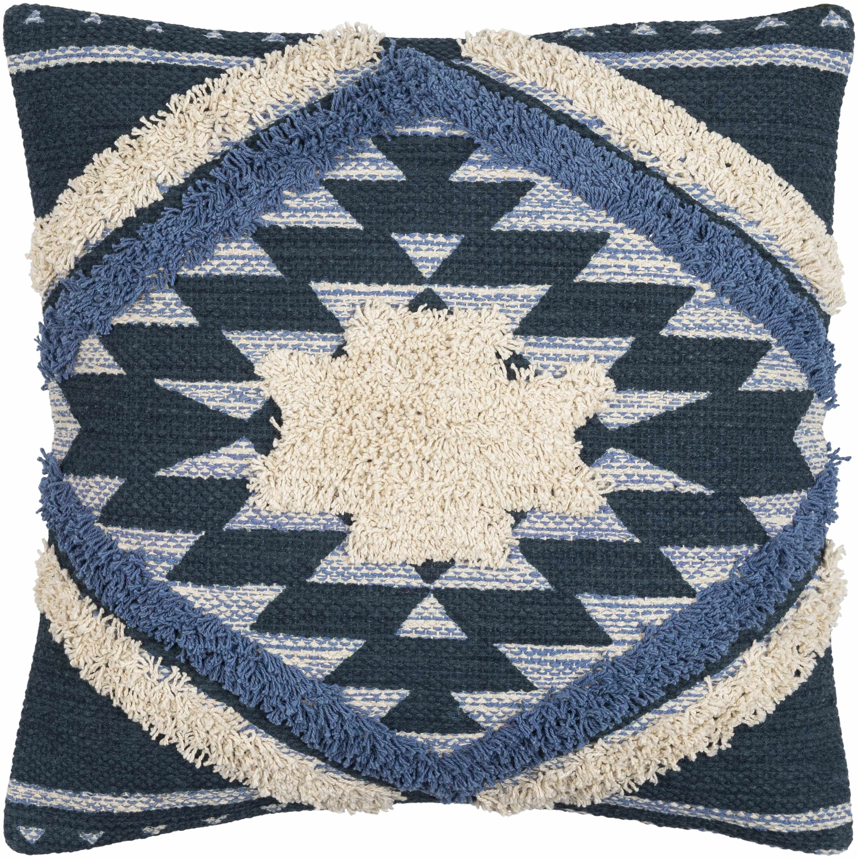 Shepardsville Kilim Geometric Throw Pillow, Navy