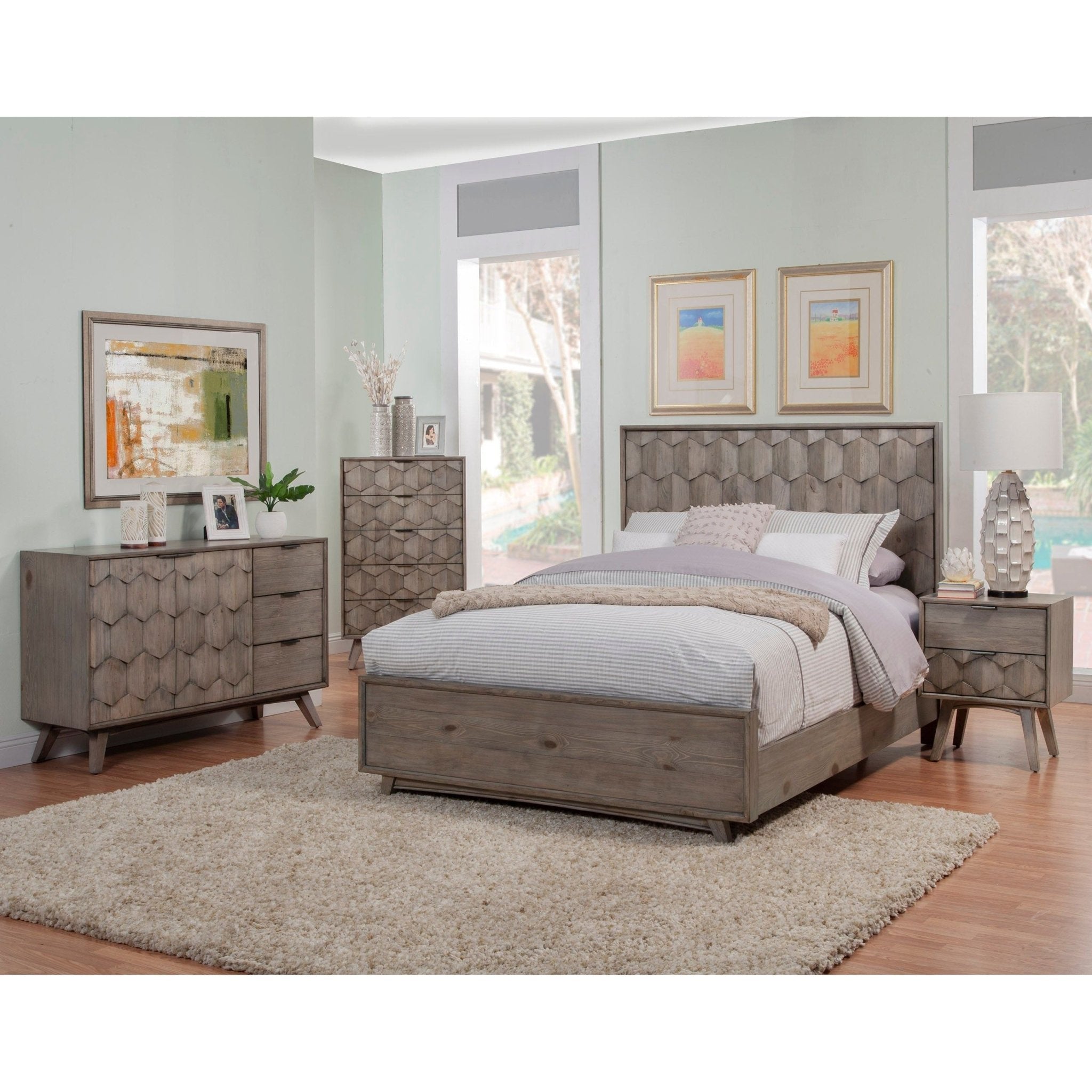 Shimmer Bed, Antique Grey