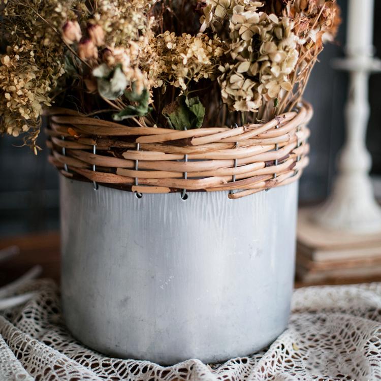 Silver Metal Willow Mixed Zakka Planter