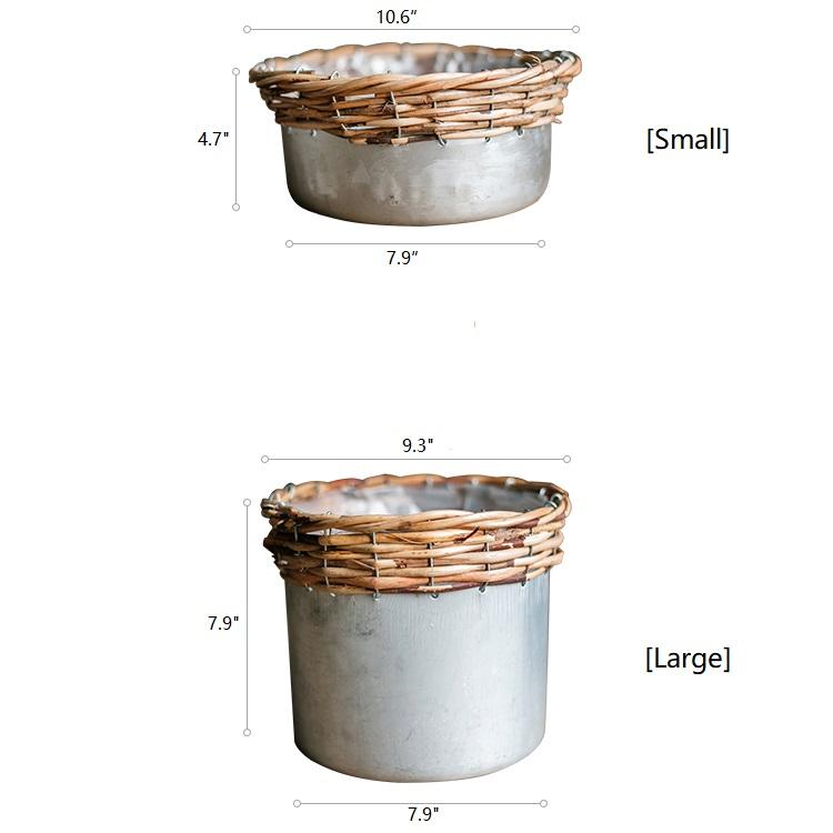 Silver Metal Willow Mixed Zakka Planter