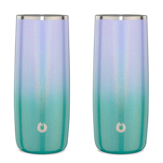 Stainless Steel Highball Cocktail Glass Set, Set of 2 - Mermaid