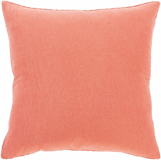 Solvang Textured Cotton Square Throw Pillow, Coral