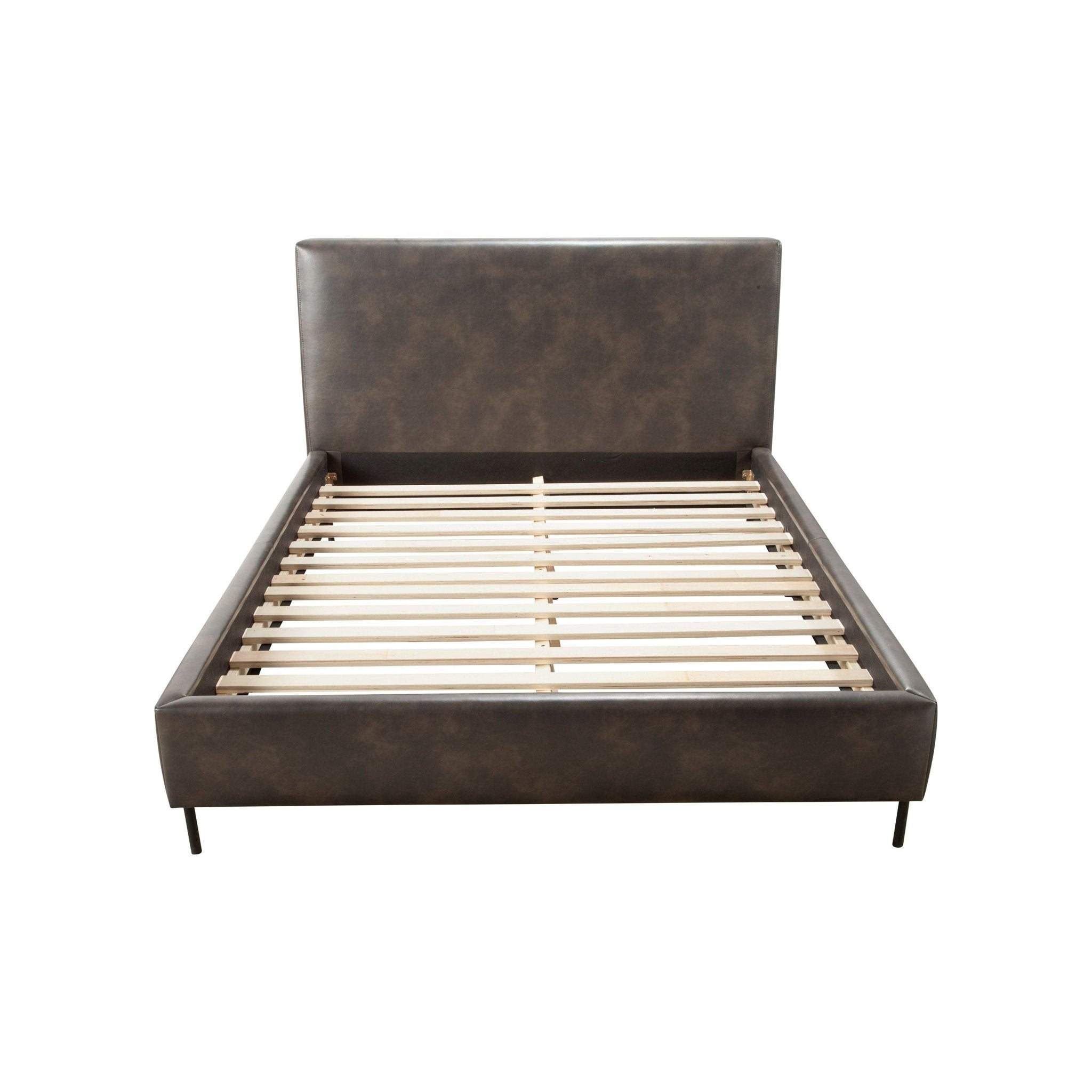 Sophia Faux Leather Platform Bed, Gray