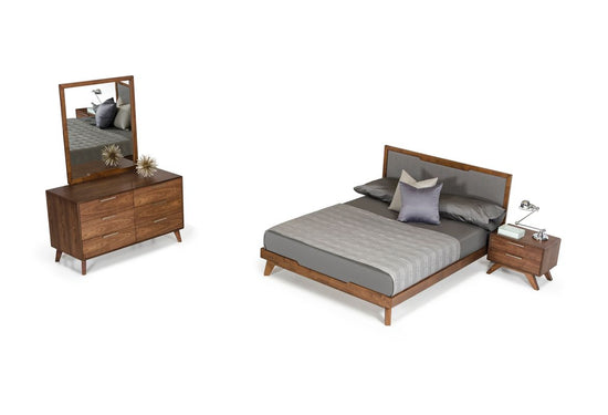 Queen Nova Domus Soria Modern Grey & Walnut Bedroom Set