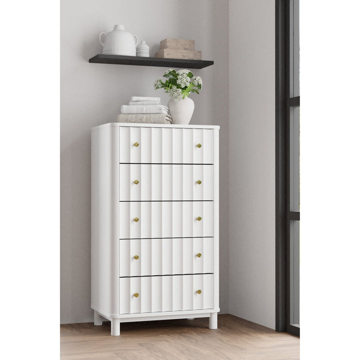 Stapleton Five Drawer Chest, White