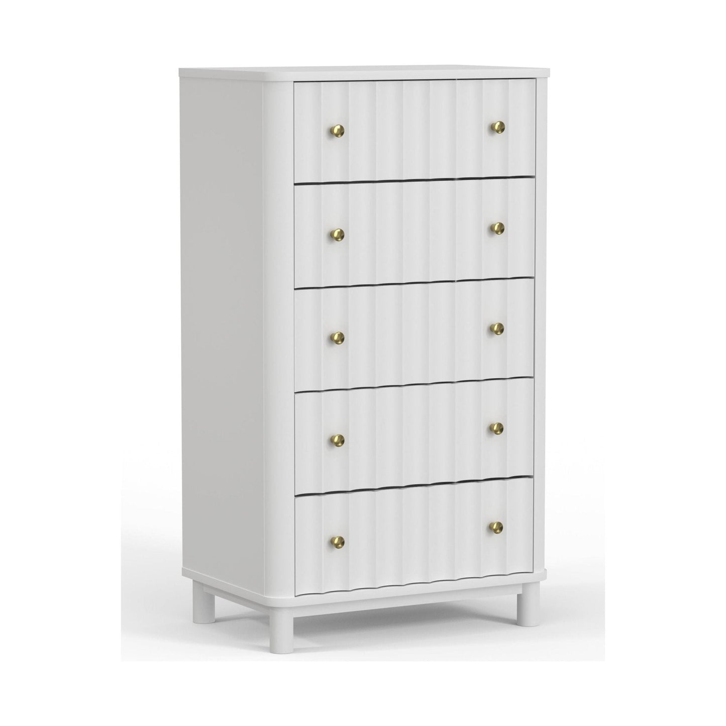 Stapleton Five Drawer Chest, White