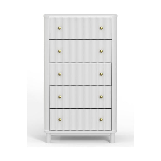 Stapleton Five Drawer Chest, White