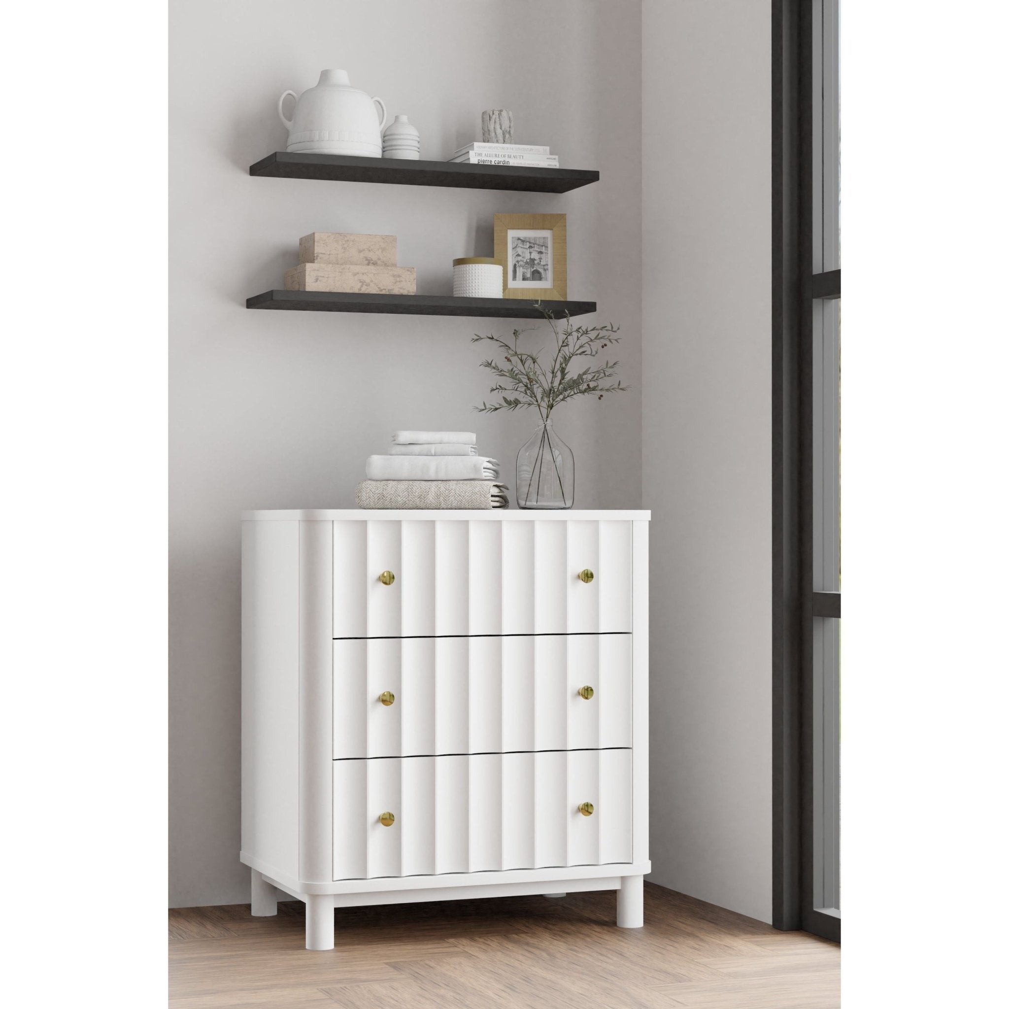 Stapleton Three Drawer Small Chest, White