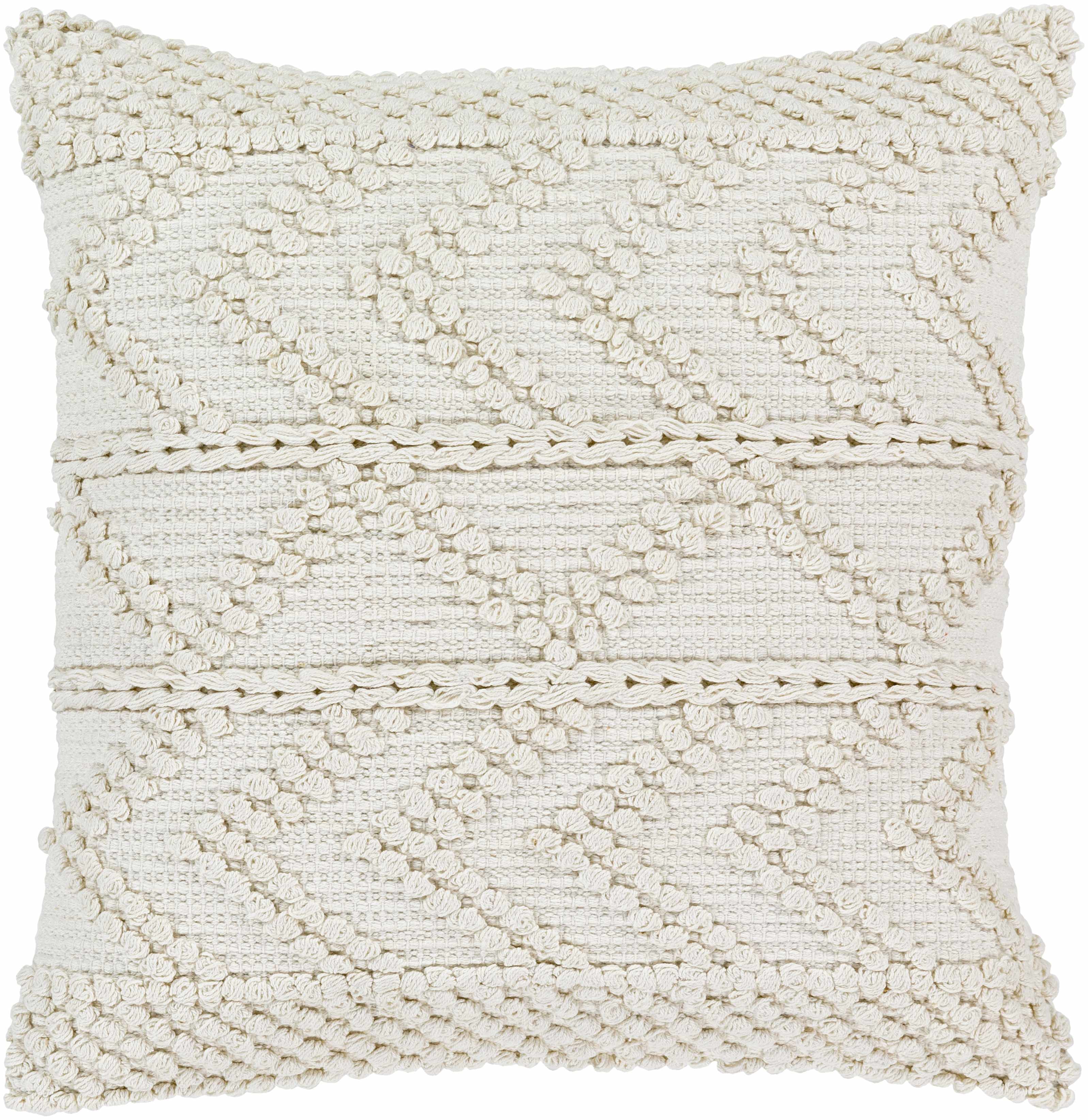 Sumiton Textured Crochet Cotton Throw Pillow, White