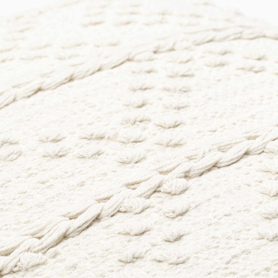 Sumiton Textured Crochet Cotton Throw Pillow, White