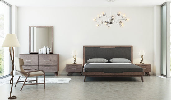 Queen Nova Domus Soria Modern Grey & Walnut Bedroom Set