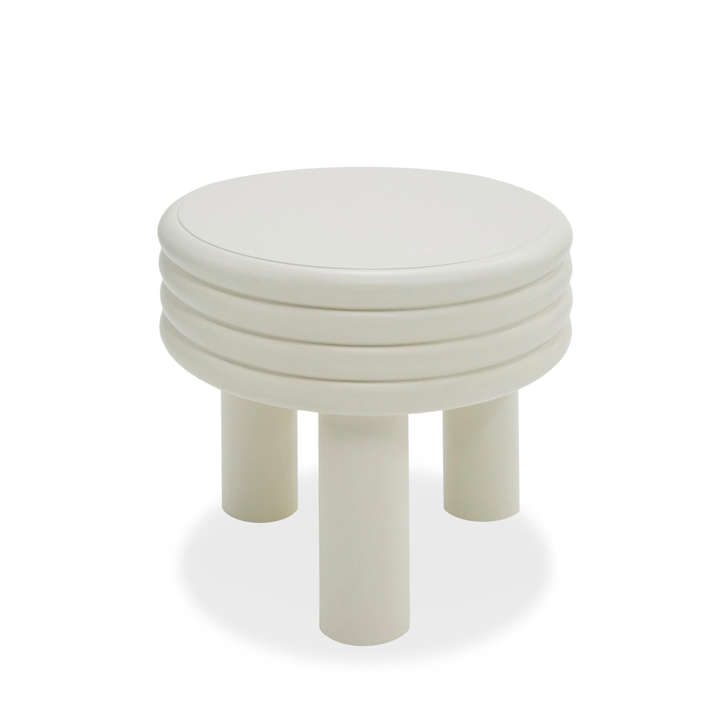 Modrest Townley - Contemporary White Round End Table