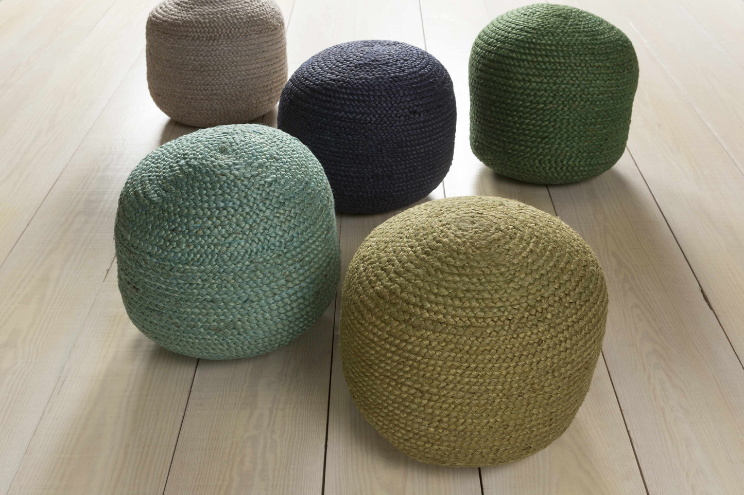 Kaumakani Jute Pouf, Dark Blue