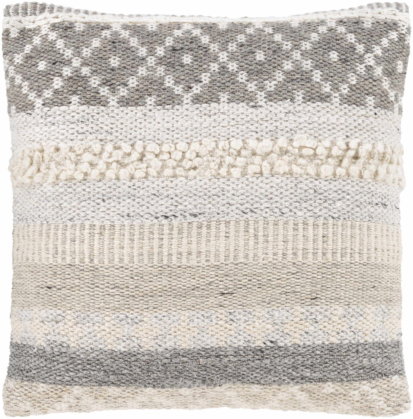 Truckee Neutral Textured Wool Throw Pillow