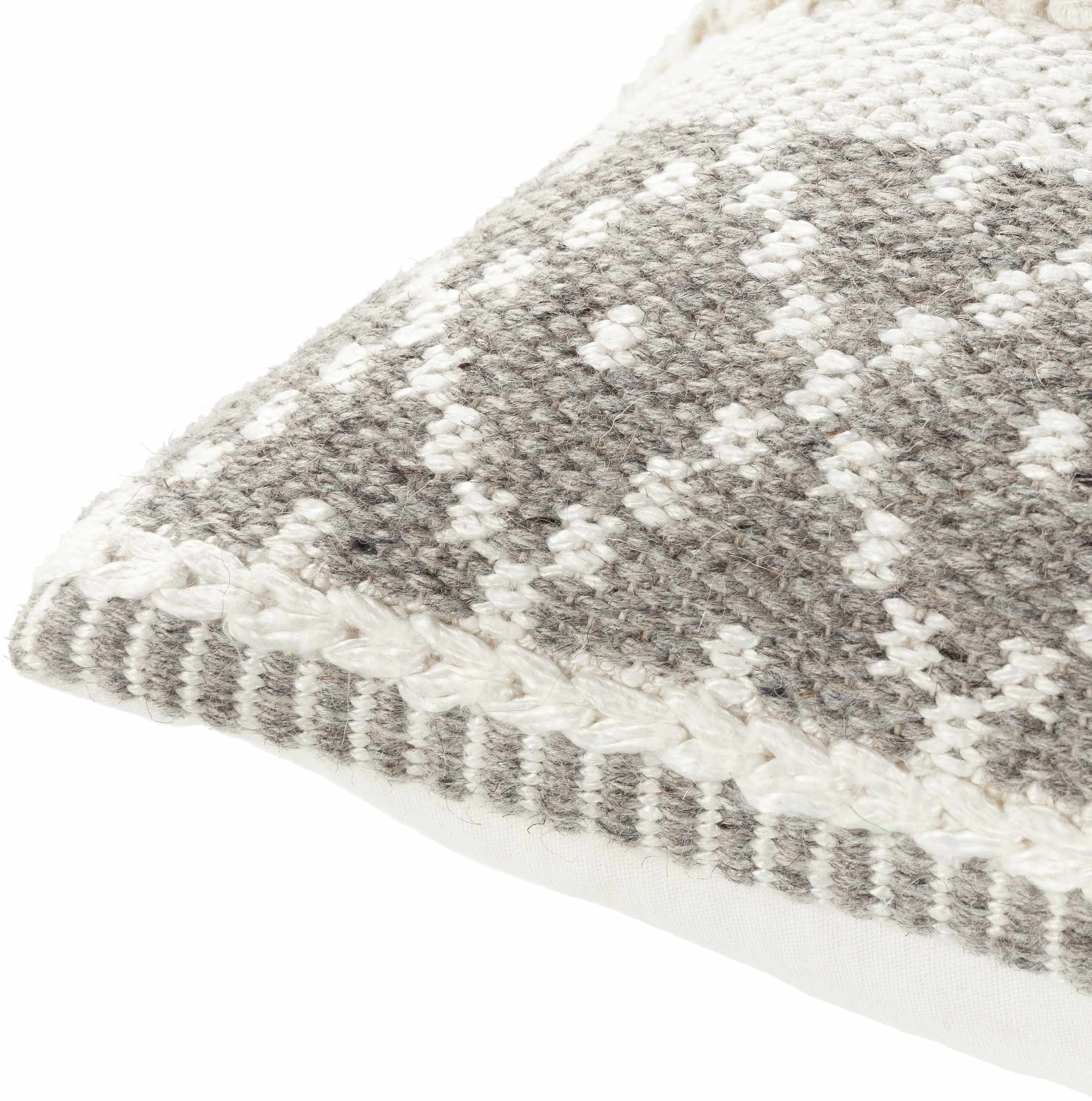 Truckee Neutral Textured Wool Throw Pillow