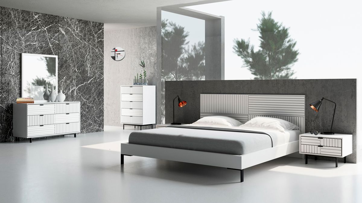 Queen Nova Domus Valencia Contemporary White Bed