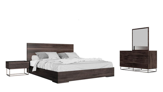 Queen Nova Domus Benzon Italian Modern Dark Rovere Bedroom Set