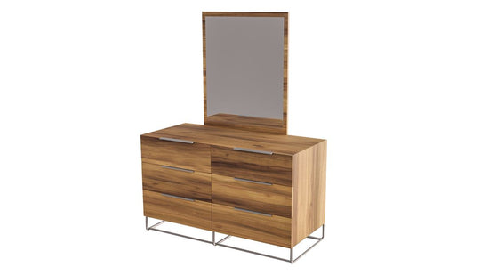 Queen Nova Domus Lorenzo Italian Modern Walnut Bedroom Set