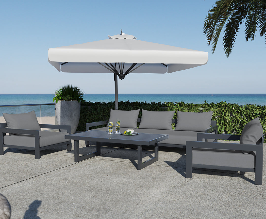 Renava Wake - Outdoor Dark Charcoal Sofa Set