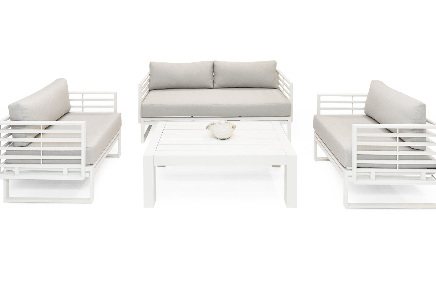 Renava Wharf - Outdoor Light Grey and White Sofa Set