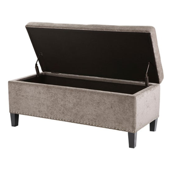 Shandra II Tufted Top Storage Bench - Taupe