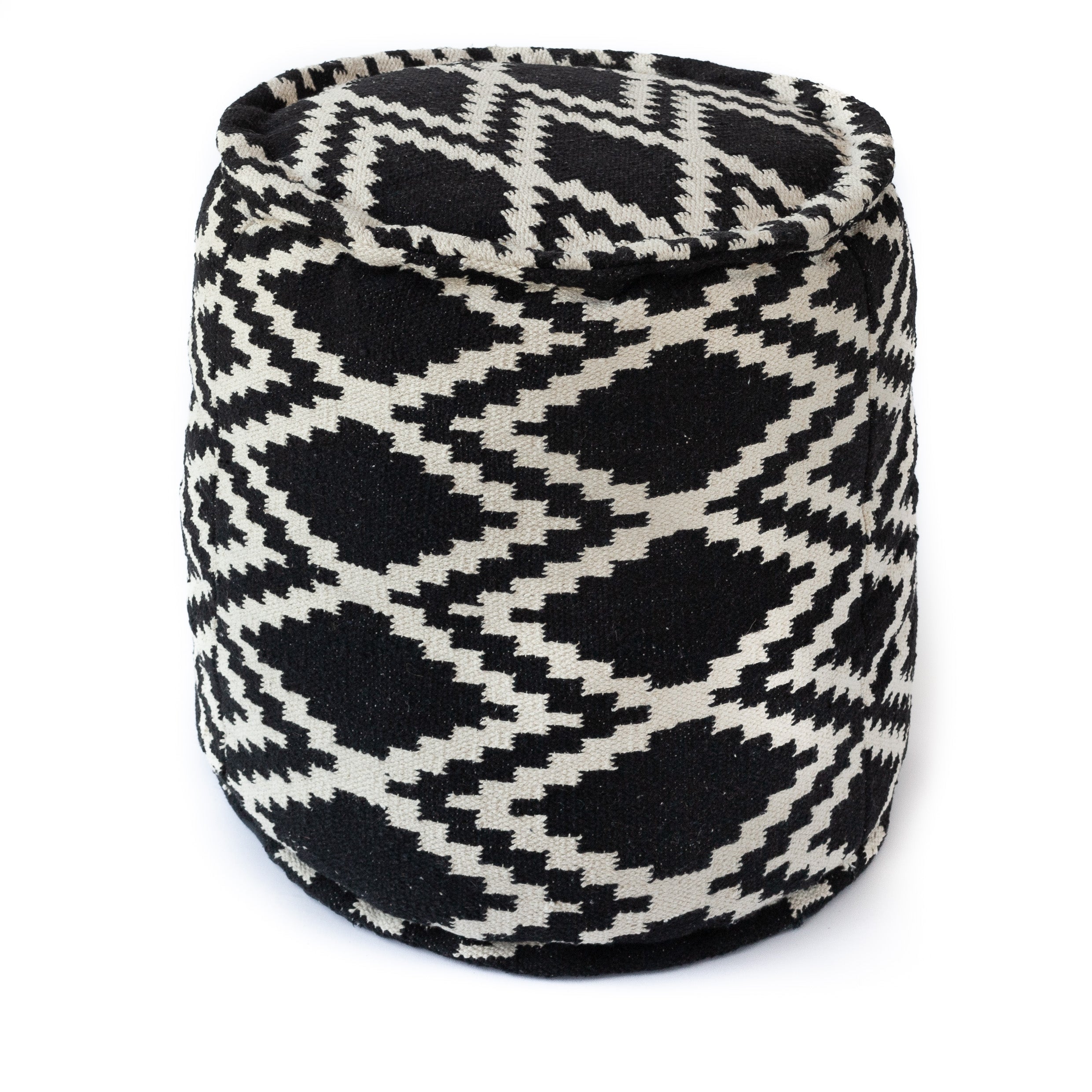 Tribal Diamond Pouf, Round