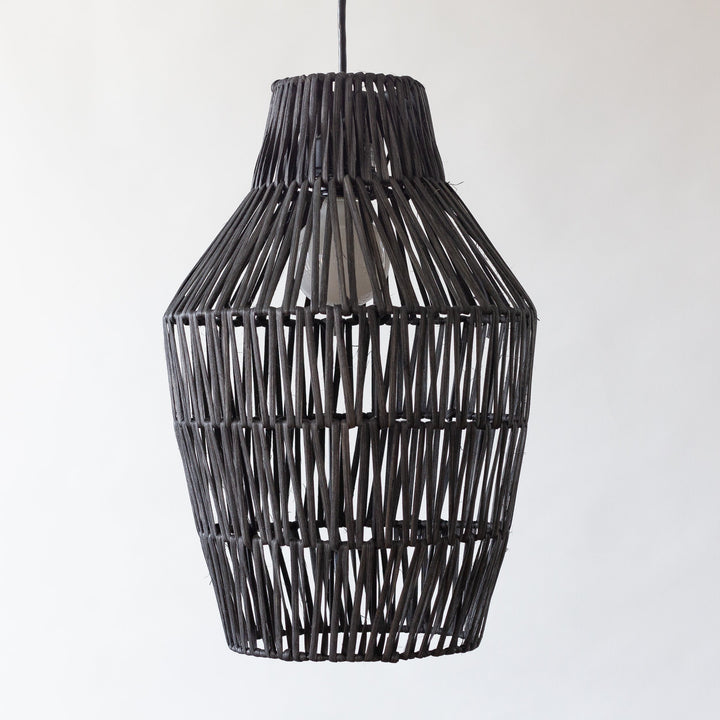 Pineapple Rattan Pendant, Black