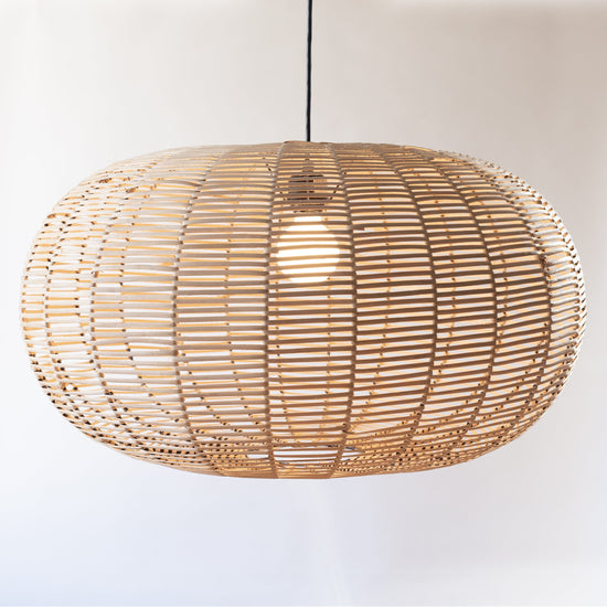 Rattan Disk Pendant, Natural