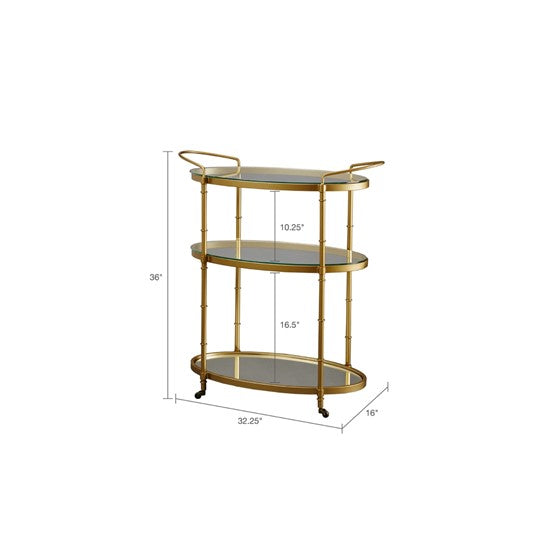 Lauren Bar Cart - Antique Gold