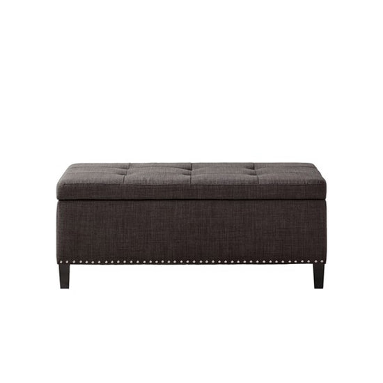 Shandra II Tufted Top Storage Bench - Charcoal