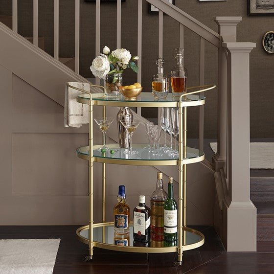 Lauren Bar Cart - Antique Gold