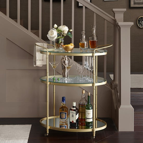 Lauren Bar Cart - Antique Gold