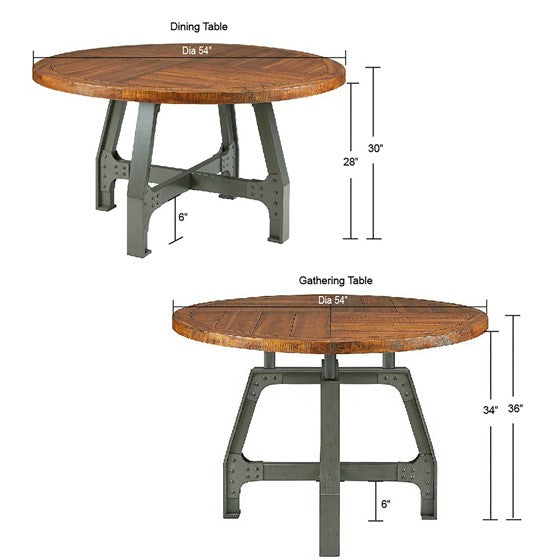 Lancaster Round Dining/Gathering Table - Amber/Graphite