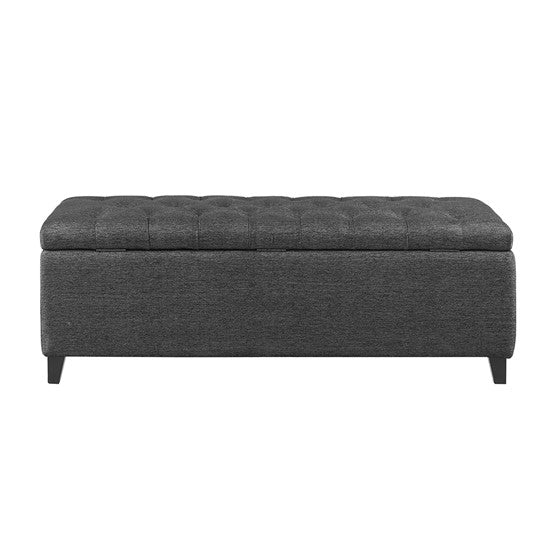 Shandra Tufted Top Storage Bench - Charcoal