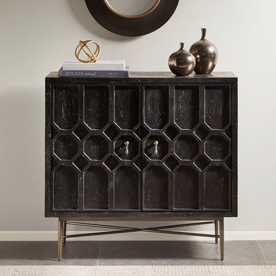 Hanley 2 Doors Accent Cabinet - Black