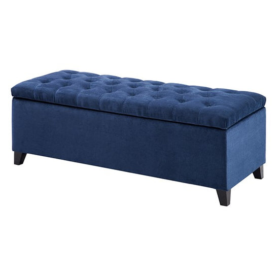 Shandra Tufted Top Storage Bench - Navy