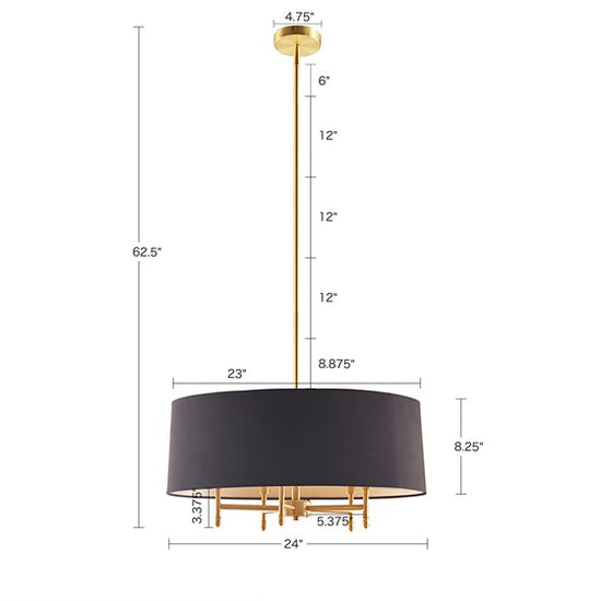 Presidio Chandelier - Gold/Black