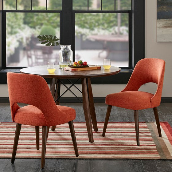 Nola  Dining chair (set of 2) - Orange/Dark Brown