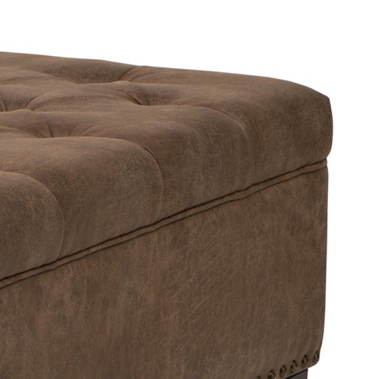 Lindsey - Brown Tufted Square Cocktail Ottoman