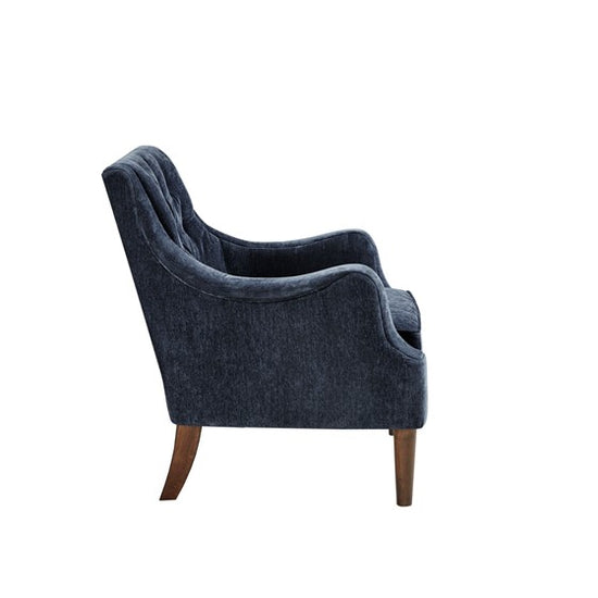 Qwen Button Tufted Accent Chair - Navy