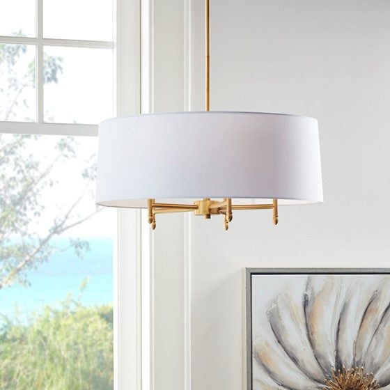 Presidio Chandelier - Gold/White