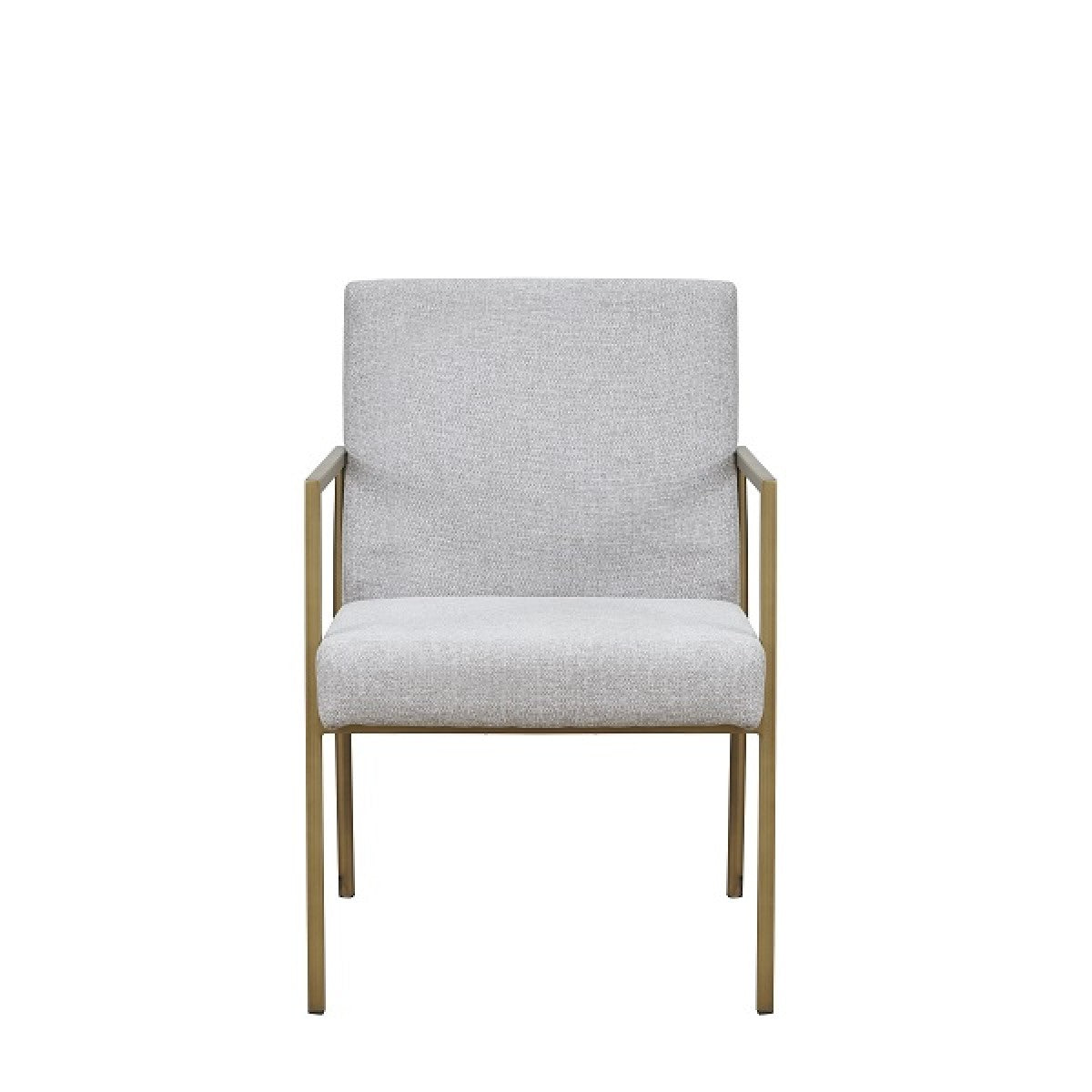 Modrest Burnham - Modern White & Brass Arm Dining Chair